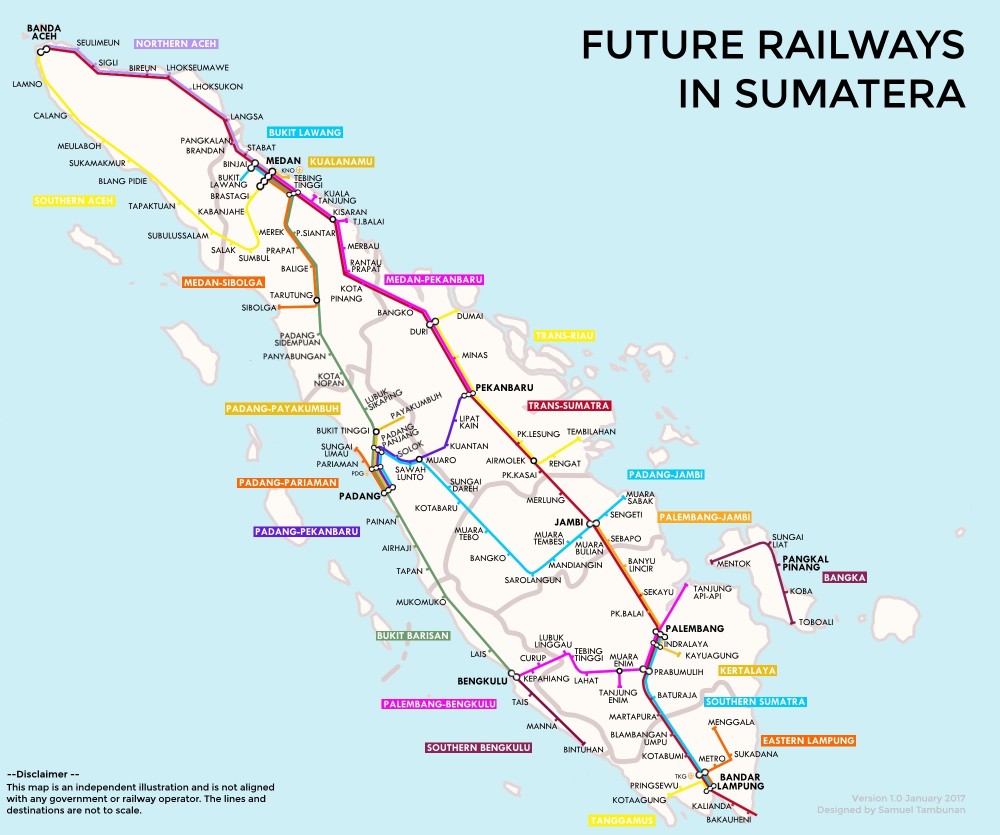 Beginilah Peta Jalur Kereta Trans-Sumatera | Good News from Indonesia